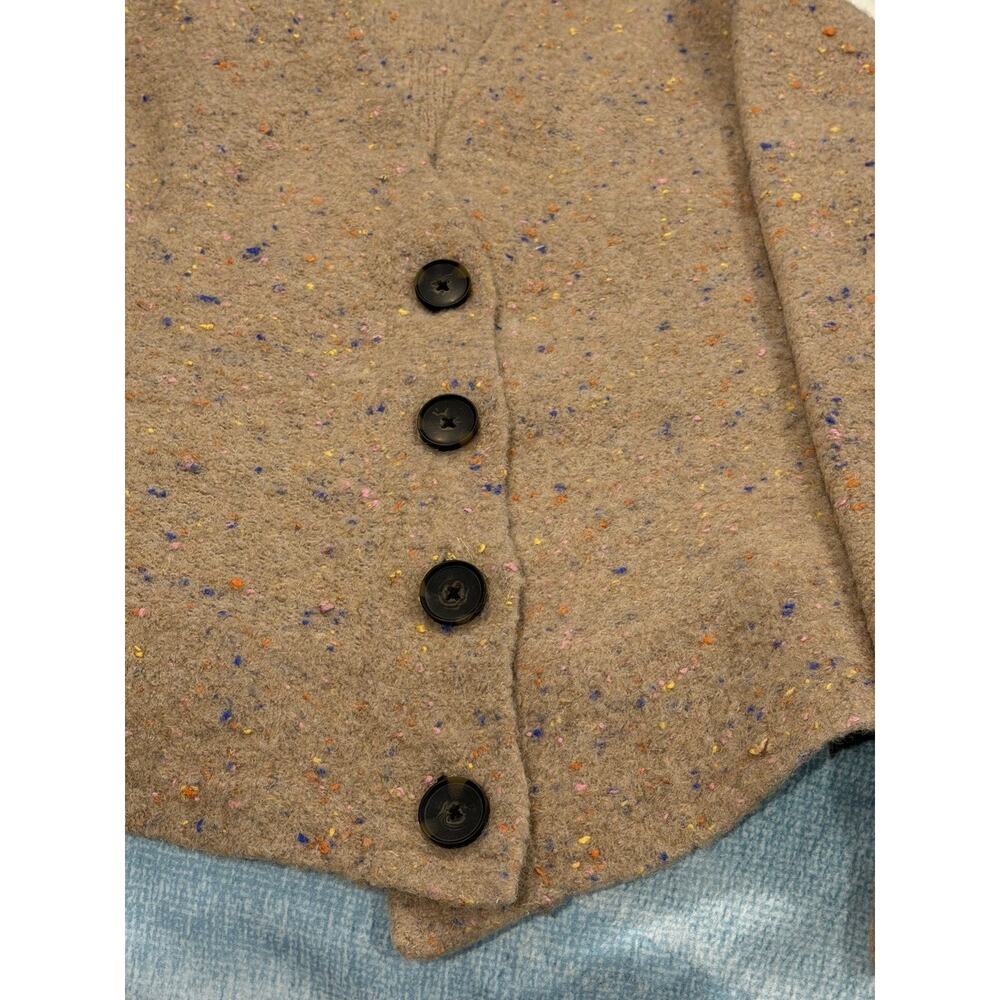 Everlane Camel Confetti Buttoned Cardigan Merino Wool Sweater Women’s Small - Picture 12 of 12